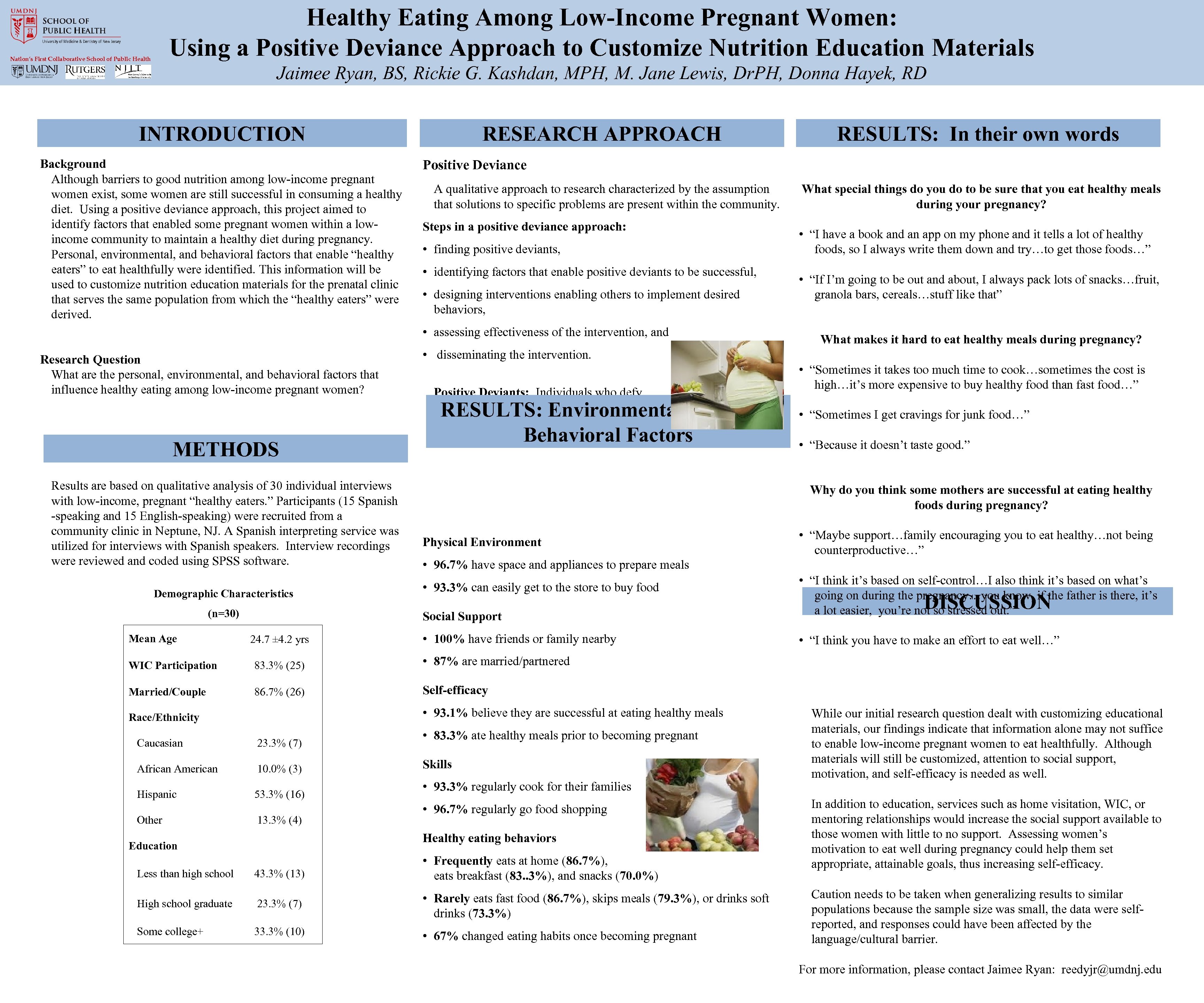 Healthy Eating Among Low-Income Pregnant Women: Using a Positive Deviance Approach to Customize Nutrition