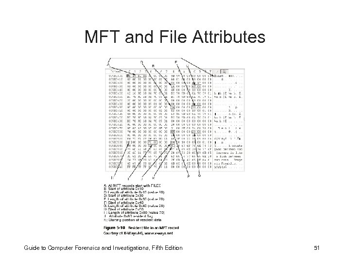 MFT and File Attributes Guide to Computer Forensics and Investigations, Fifth Edition 51 