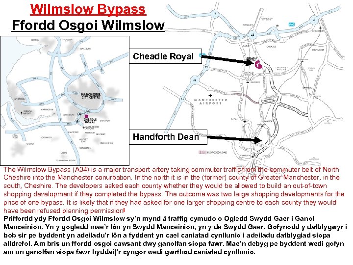Wilmslow Bypass Ffordd Osgoi Wilmslow Cheadle Royal Handforth Dean The Wilmslow Bypass (A 34)