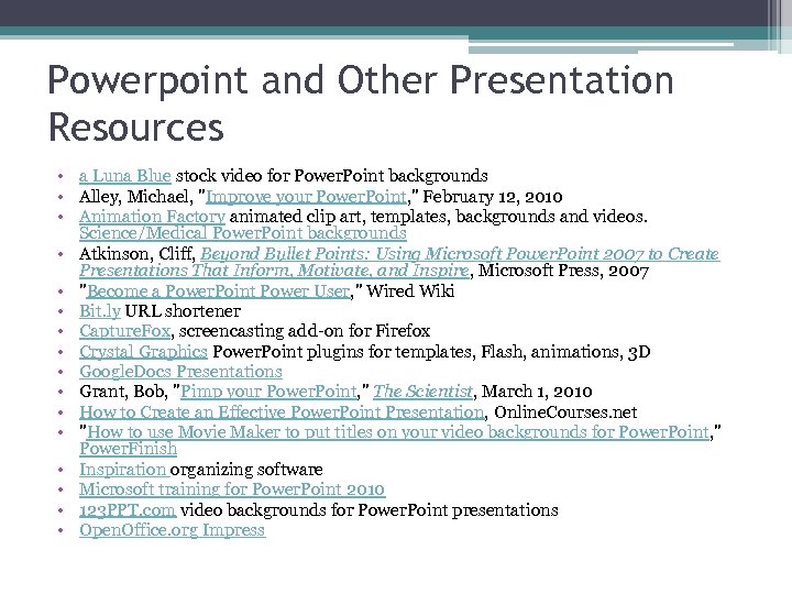 Powerpoint and Other Presentation Resources • a Luna Blue stock video for Power. Point