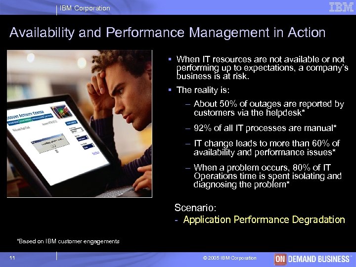 IBM Corporation Availability and Performance Management in Action § When IT resources are not