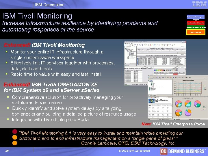 IBM Corporation IBM Tivoli Monitoring Business Service Management Increase infrastructure resilience by identifying problems