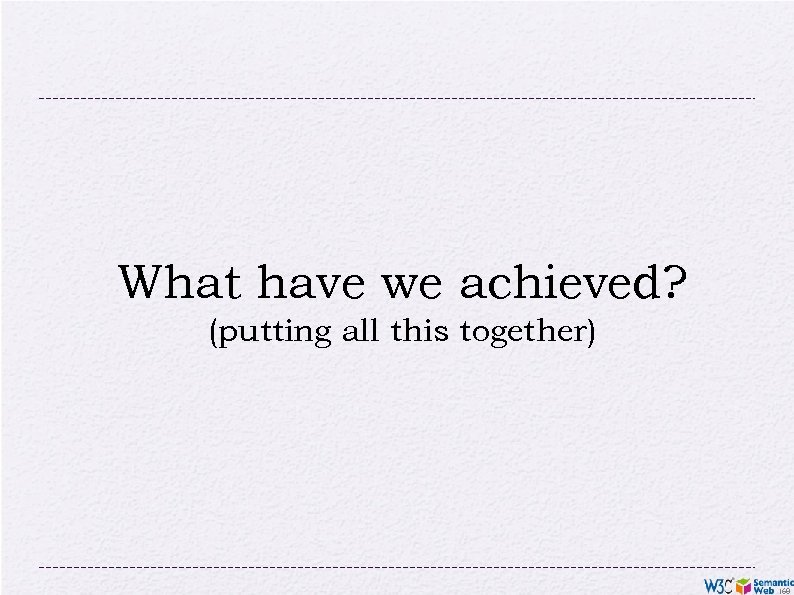 What have we achieved? (putting all this together) 168 