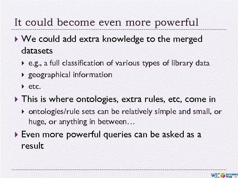 It could become even more powerful We could add extra knowledge to the merged