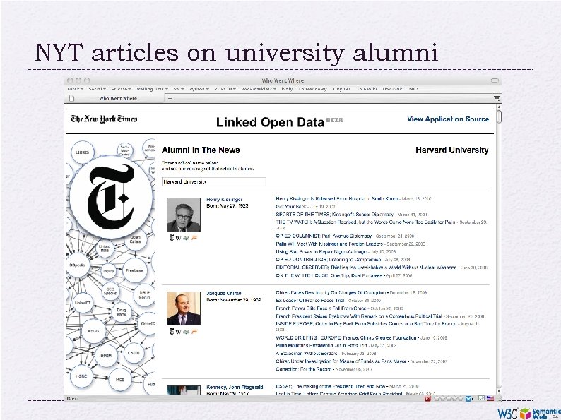 NYT articles on university alumni 84 