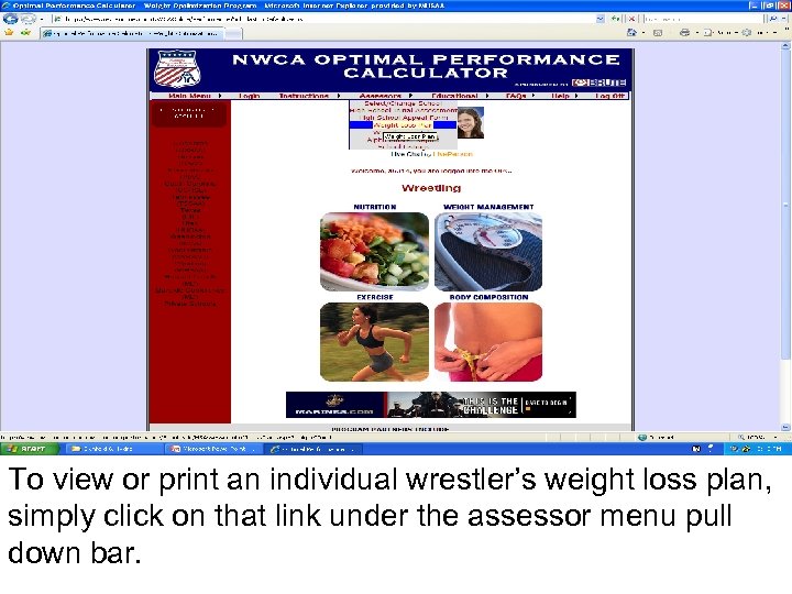 To view or print an individual wrestler’s weight loss plan, simply click on that