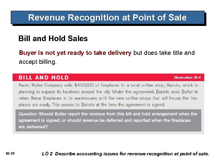 Revenue Recognition at Point of Sale Bill and Hold Sales Buyer is not yet