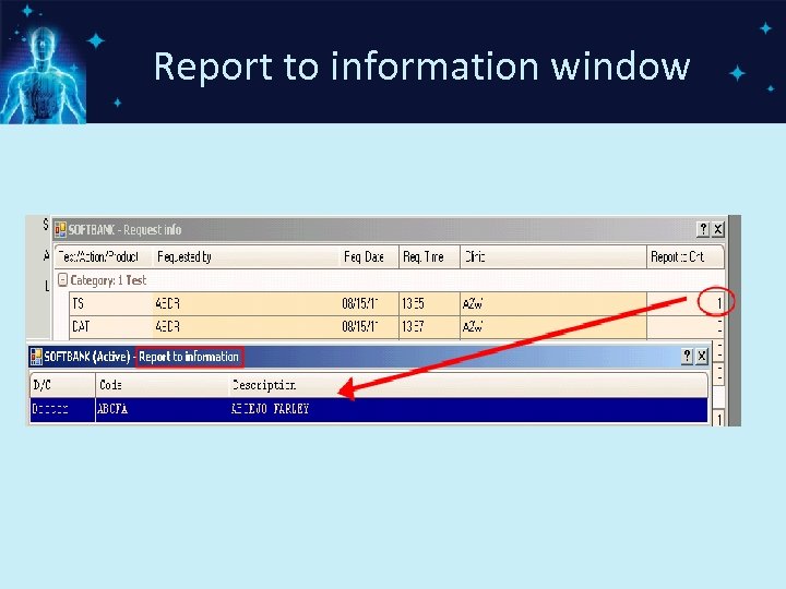 Report to information window 
