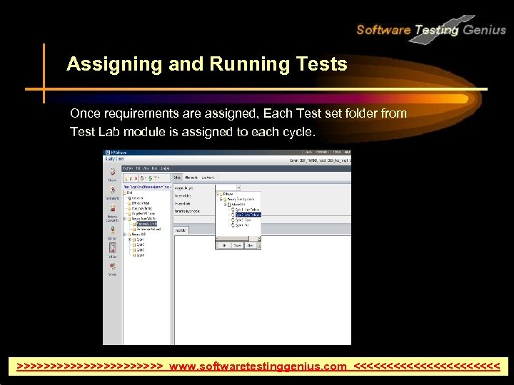 Assigning and Running Tests Once requirements are assigned, Each Test set folder from Test