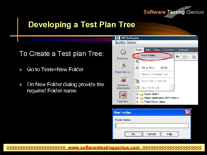 Developing a Test Plan Tree To Create a Test plan Tree: Ø Go to