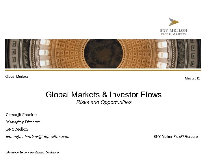 Global Markets May 2012 Global Markets & Investor Flows Risks and Opportunities Samarjit Shankar