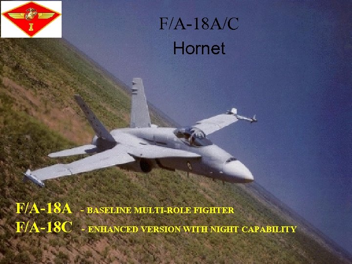 F/A-18 A/C Hornet F/A-18 A F/A-18 C - BASELINE MULTI-ROLE FIGHTER - ENHANCED VERSION