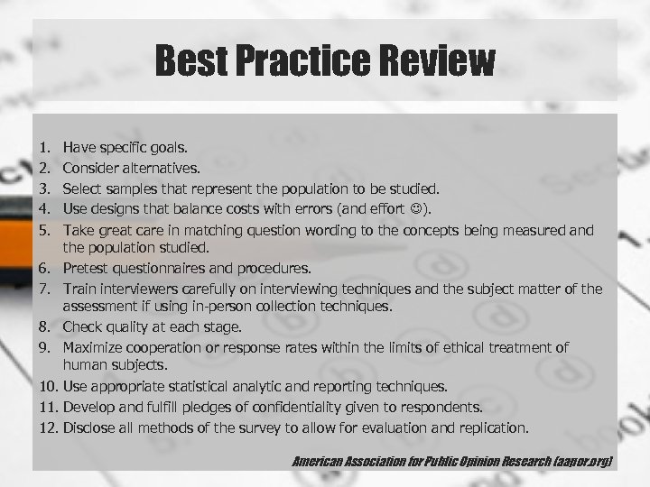 Best Practice Review 1. 2. 3. 4. 5. 6. 7. 8. 9. 10. 11.