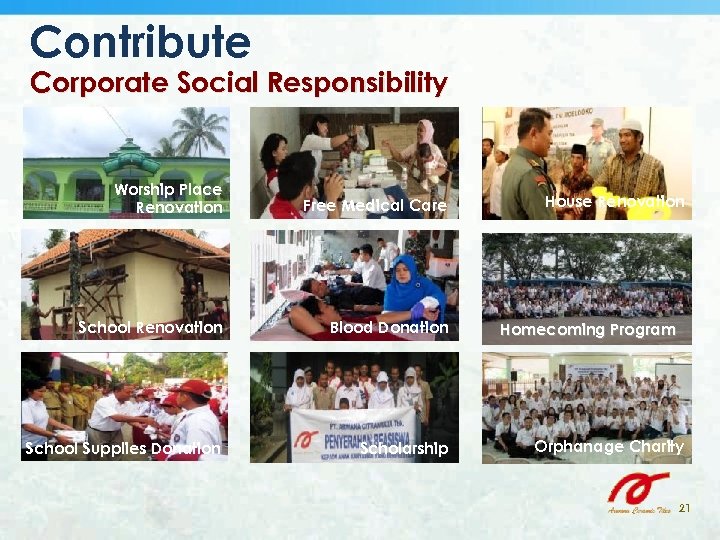 Contribute Corporate Social Responsibility Worship Place Renovation Free Medical Care School Renovation Blood Donation