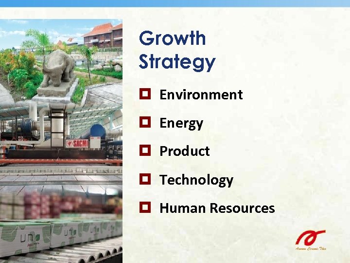Growth Strategy Environment Energy Product Technology Human Resources 