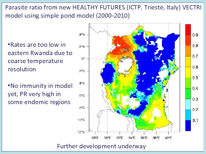 Parasite ratio from new HEALTHY FUTURES (ICTP, Trieste, Italy) VECTRI model using simple pond