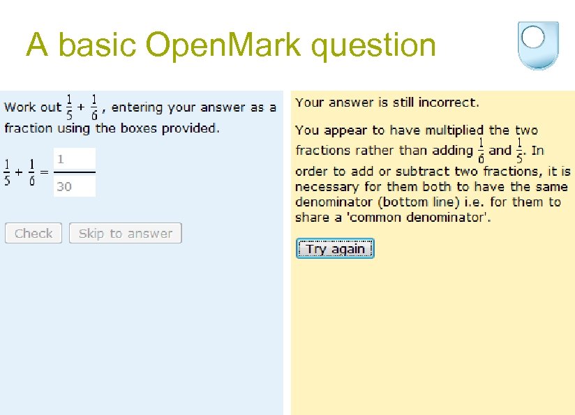 A basic Open. Mark question 