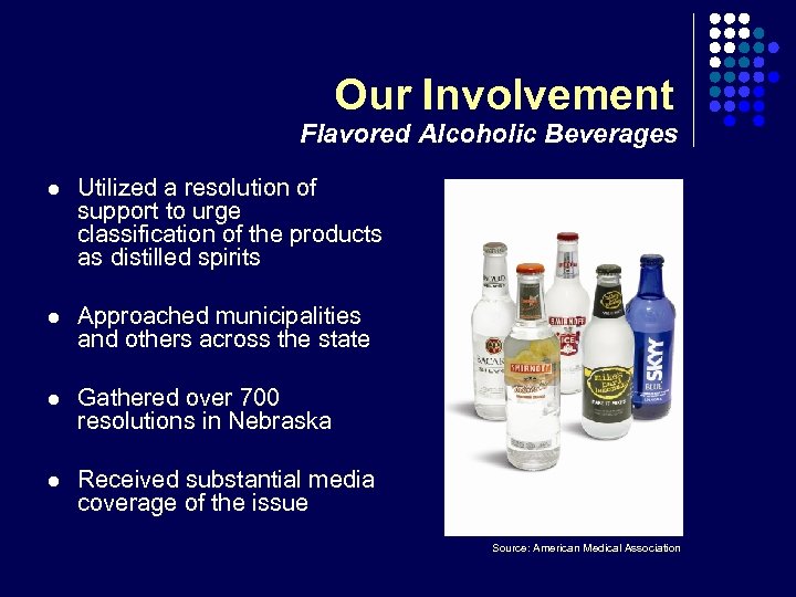 Our Involvement Flavored Alcoholic Beverages l Utilized a resolution of support to urge classification