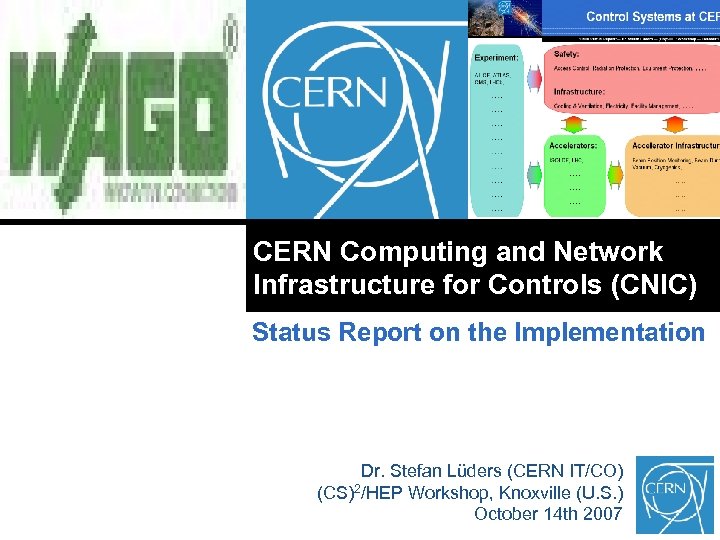 CERN Computing and Network Infrastructure for Controls (CNIC) Status Report on the Implementation Dr.