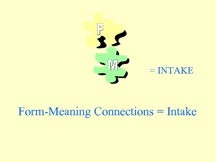 = INTAKE Form-Meaning Connections = Intake 