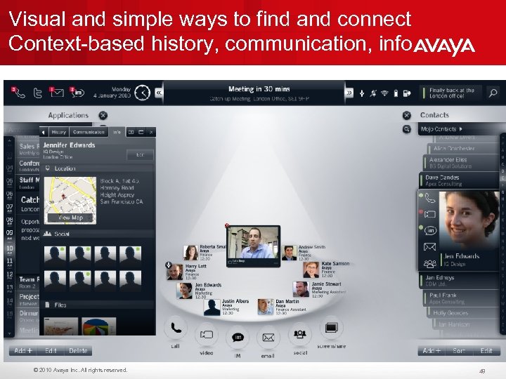 Visual and simple ways to find and connect Context-based history, communication, info © 2010