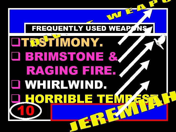 FREQUENTLY USED WEAPONS q. TESTIMONY. q BRIMSTONE & RAGING FIRE. q WHIRLWIND. q HORRIBLE