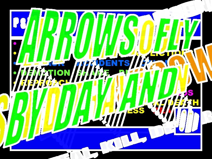  • • SICKNESS DISEASE FEAR DOUBT POVERTY HARDSHIP AFFLICTIONS SETBACK ACCIDENTS CALAMITY DEMOTION