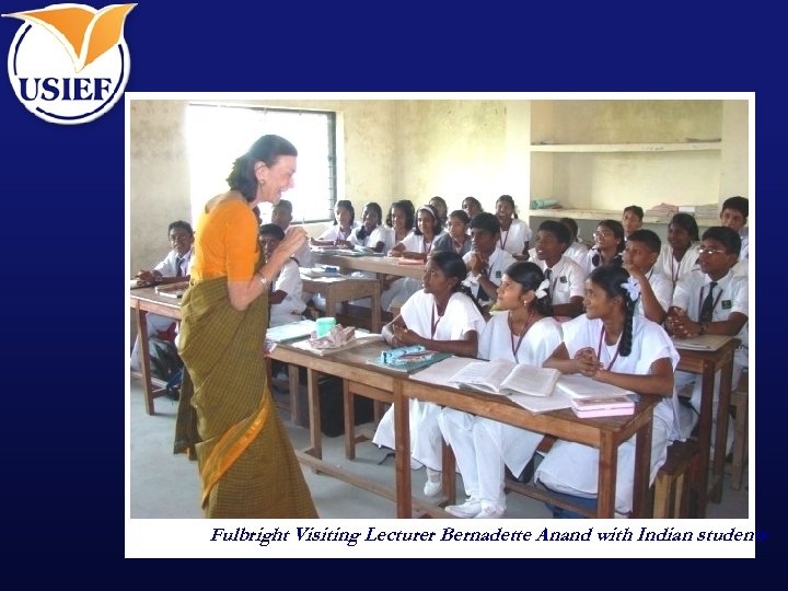 Fulbright Visiting Lecturer Bernadette Anand with Indian students 