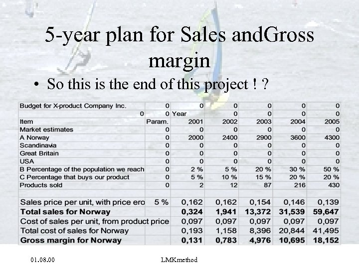 5 -year plan for Sales and. Gross margin • So this is the end