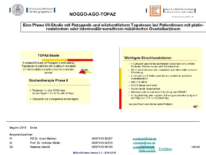 NOGGO-AGO-TOPAZ Eine Phase I/II-Studie mit Pazopanib und wöchentlichem Topotecan bei Patientinnen mit platinresistentem oder