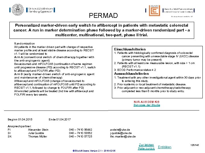 PERMAD Personalized marker-driven early switch to aflibercept in patients with metastatic colorectal cancer. A