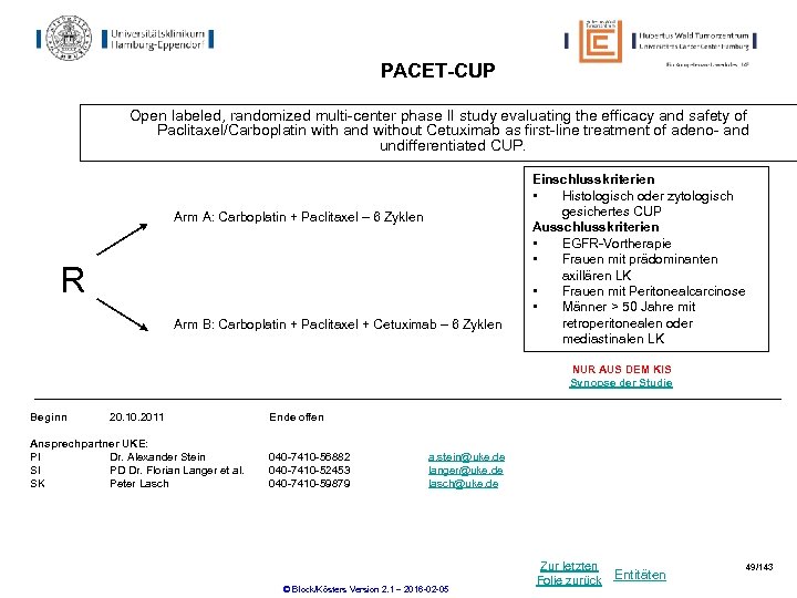 PACET-CUP Open labeled, randomized multi-center phase II study evaluating the efficacy and safety of