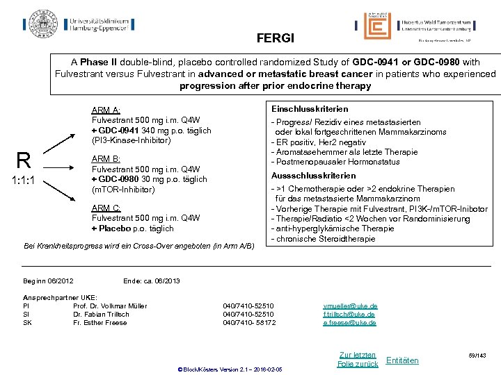 FERGI A Phase II double-blind, placebo controlled randomized Study of GDC-0941 or GDC-0980 with
