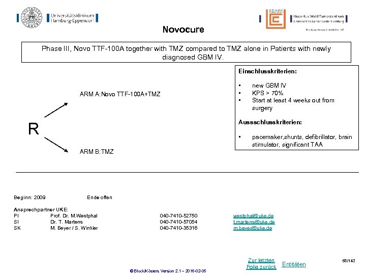 Novocure Phase III, Novo TTF-100 A together with TMZ compared to TMZ alone in
