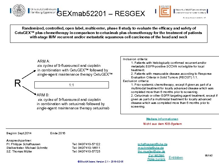 GEXmab 52201 – RESGEX Randomized, controlled, open label, multicenter, phase II study to evaluate