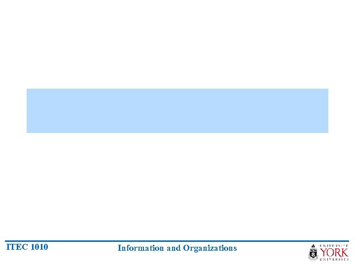 ITEC 1010 Information and Organizations 