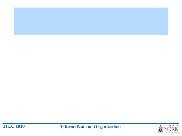 ITEC 1010 Information and Organizations 