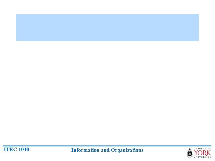 ITEC 1010 Information and Organizations 