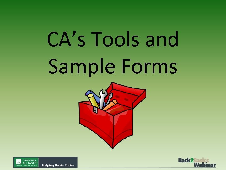 CA’s Tools and Sample Forms 