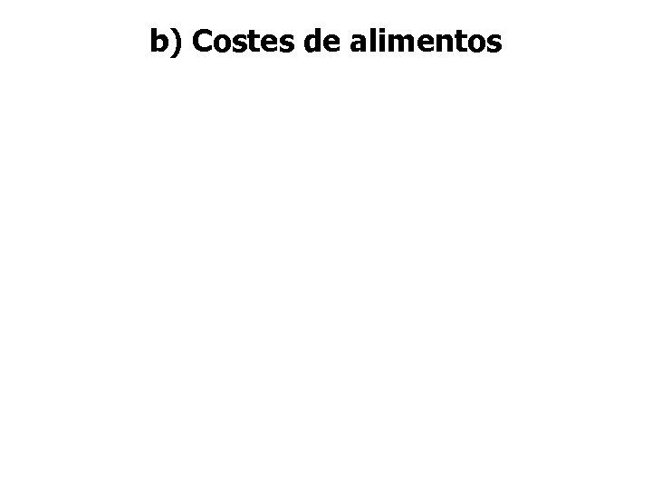 b) Costes de alimentos 