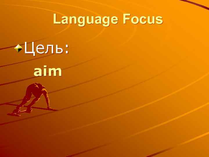 Language Focus Цель: aim 