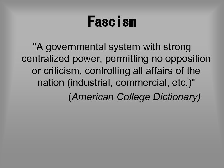 Fascism 