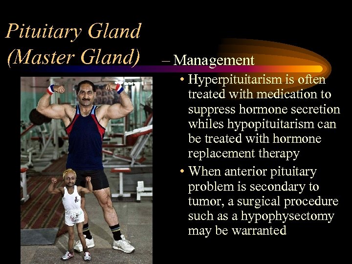 Pituitary Gland (Master Gland) – Management • Hyperpituitarism is often treated with medication to