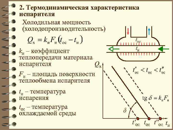 Термодинамическая температура. Коэффициент теплопередачи испарителя. Способы регулирования холодопроизводительности. Холодильный коэффициент и Холодопроизводительность. Холодильный коэффициент охлаждения холодильной.