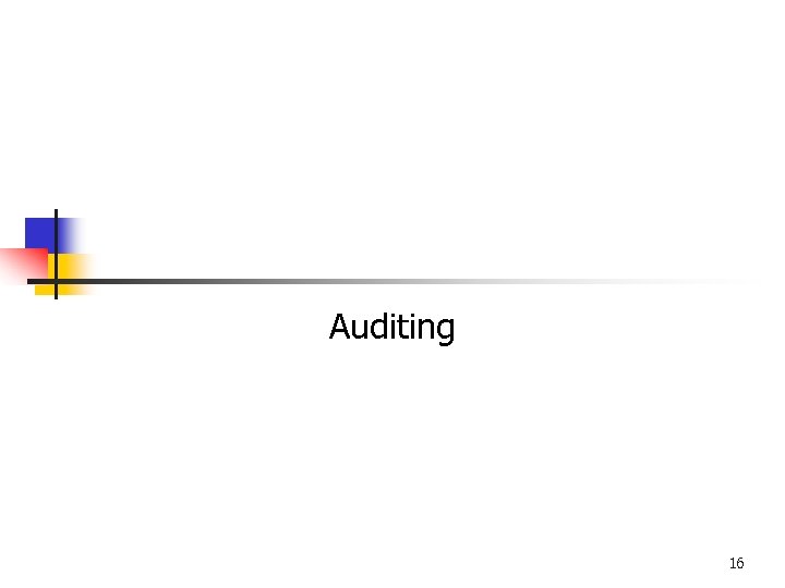 Auditing 16 