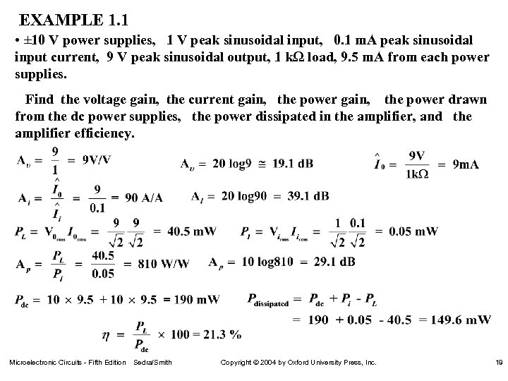 EXAMPLE 1. 1 • ± 10 V power supplies, 1 V peak sinusoidal input,