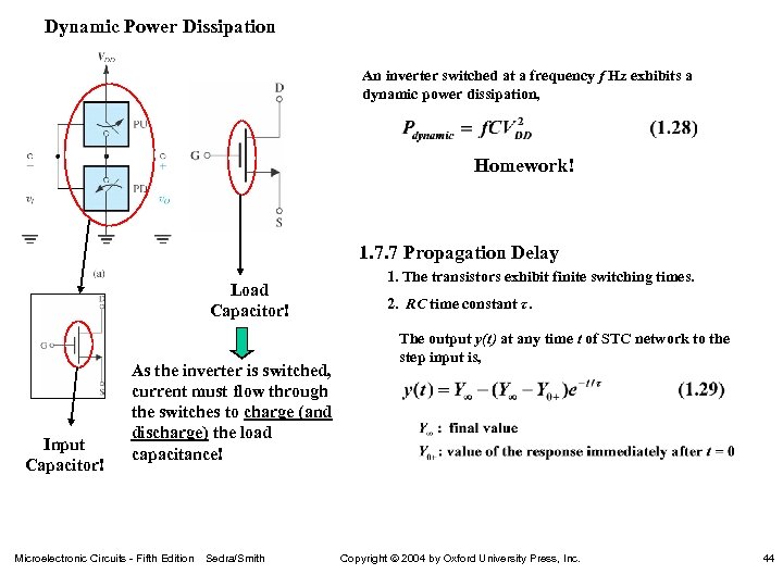 Dynamic Power Dissipation An inverter switched at a frequency f Hz exhibits a dynamic