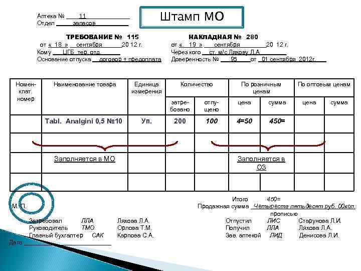 Форма 264 апк образец