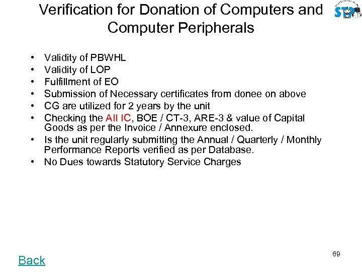 Verification for Donation of Computers and Computer Peripherals • • • Validity of PBWHL