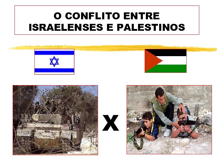 O CONFLITO ENTRE ISRAELENSES E PALESTINOS X 